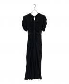 Snidelスナイデル）の古着「シュリンクレースシャーリングワンピ　SWFO232041」｜ブラック