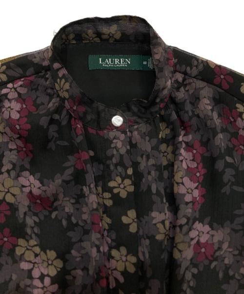LAUREN RALPH LAUREN（ローレンラルフローレン）LAUREN RALPH LAUREN (ローレンラルフローレン) フラワーワンピース　0200001166 パープル サイズ:00の古着・服飾アイテム