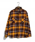 SUGAR CANEシュガーケーン）の古着「ツイルチェック 長袖ワークシャツ　SC28233」｜ブラウン