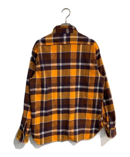 SUGAR CANE（シュガーケーン）SUGAR CANE (シュガーケーン) ツイルチェック 長袖ワークシャツ　SC28233 ブラウン サイズ:Lの古着・服飾アイテム