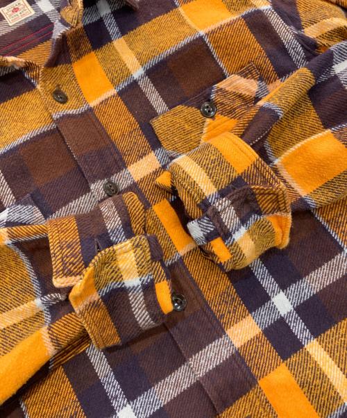 SUGAR CANE（シュガーケーン）SUGAR CANE (シュガーケーン) ツイルチェック 長袖ワークシャツ　SC28233 ブラウン サイズ:Lの古着・服飾アイテム