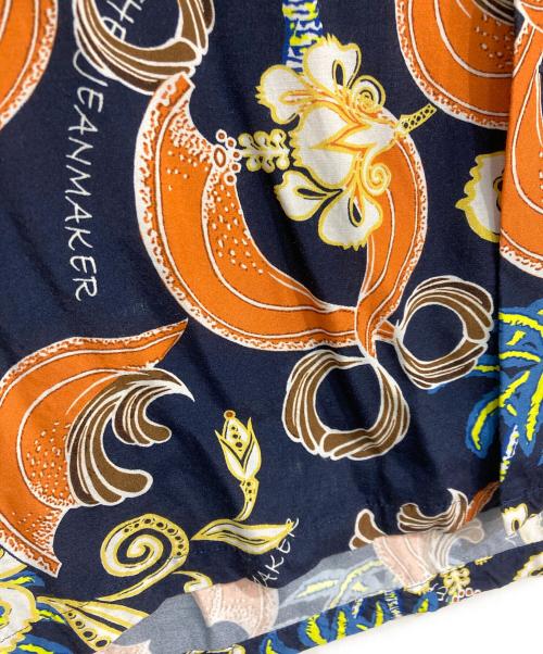 Denham（デンハム）Denham (デンハム) SCISSOR ALOHA SHIRT　01-22-05-40-140 ネイビー×オレンジ サイズ:XLの古着・服飾アイテム