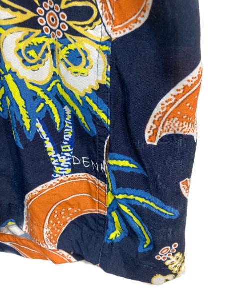 Denham（デンハム）Denham (デンハム) SCISSOR ALOHA SHIRT　01-22-05-40-140 ネイビー×オレンジ サイズ:XLの古着・服飾アイテム