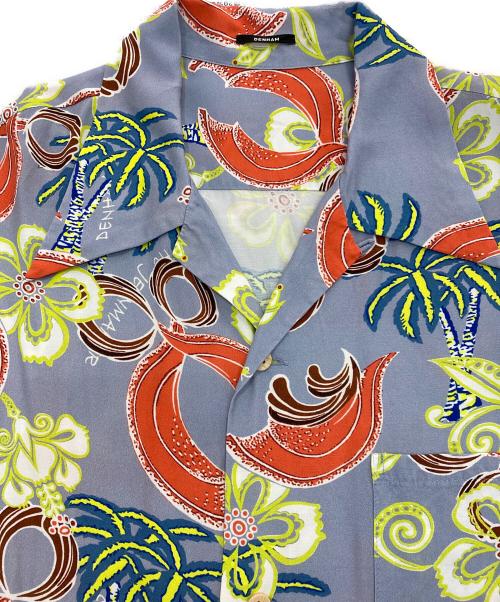 Denham（デンハム）Denham (デンハム) SCISSOR ALOHA SHIRT　01-22-05-40-141 ブルー×オレンジ サイズ:XLの古着・服飾アイテム
