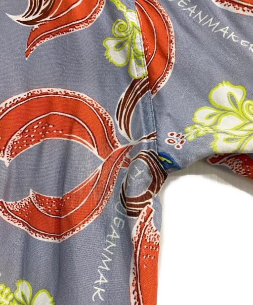 Denham（デンハム）Denham (デンハム) SCISSOR ALOHA SHIRT　01-22-05-40-141 ブルー×オレンジ サイズ:XLの古着・服飾アイテム