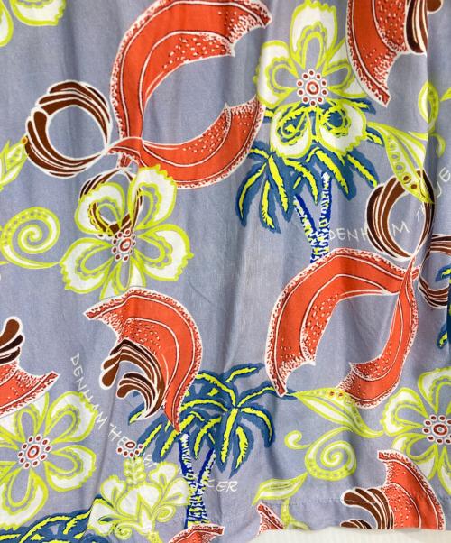 Denham（デンハム）Denham (デンハム) SCISSOR ALOHA SHIRT　01-22-05-40-141 ブルー×オレンジ サイズ:XLの古着・服飾アイテム