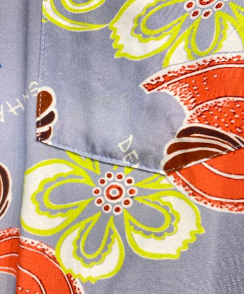 Denham（デンハム）Denham (デンハム) SCISSOR ALOHA SHIRT　01-22-05-40-141 ブルー×オレンジ サイズ:XLの古着・服飾アイテム