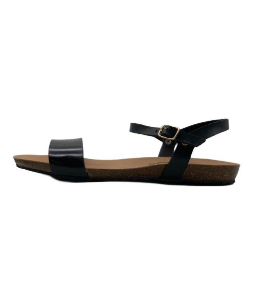 plakton（プラクトン）PLAKTON (プラクトン) フラットアンクルストラップサンダル ブラック サイズ:36の古着・服飾アイテム