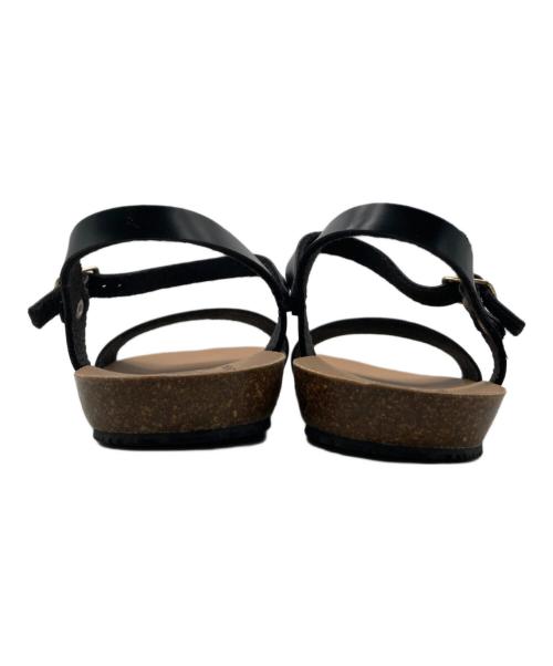 plakton（プラクトン）PLAKTON (プラクトン) フラットアンクルストラップサンダル ブラック サイズ:36の古着・服飾アイテム