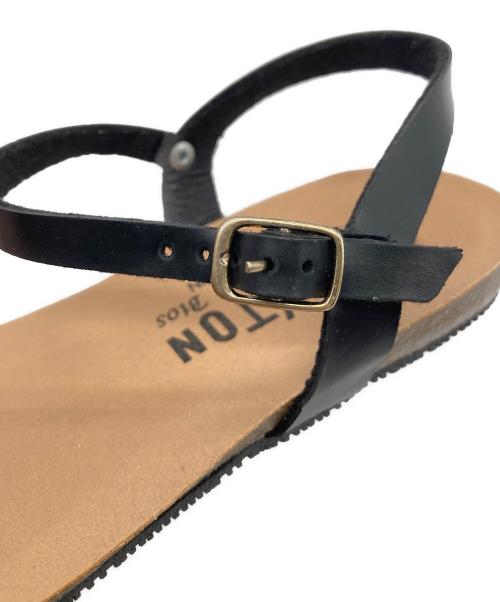 plakton（プラクトン）PLAKTON (プラクトン) フラットアンクルストラップサンダル ブラック サイズ:36の古着・服飾アイテム