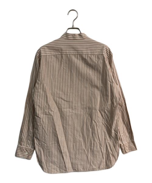 AURALEE（オーラリー）AURALEE (オーラリー) WASHED FINX TWILL STRIPE STAND COLLAR SHIRTS　A21AS02TS ベージュ サイズ:1の古着・服飾アイテム