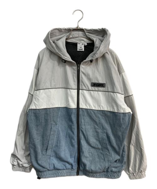 X-GIRL（エックスガール）X-GIRL (エックスガール) DENIM MIXED PARKA　105231021010 グレー サイズ:Mの古着・服飾アイテム