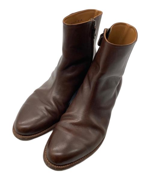 plus by chausser（プリュスバイショセ）plus by chausser (プリュスバイショセ) サイドジップブーツ ブラウン サイズ:24　1/2の古着・服飾アイテム