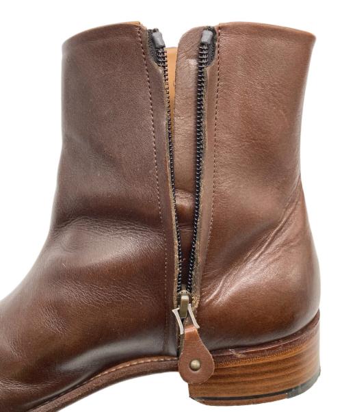 plus by chausser（プリュスバイショセ）plus by chausser (プリュスバイショセ) サイドジップブーツ ブラウン サイズ:24　1/2の古着・服飾アイテム