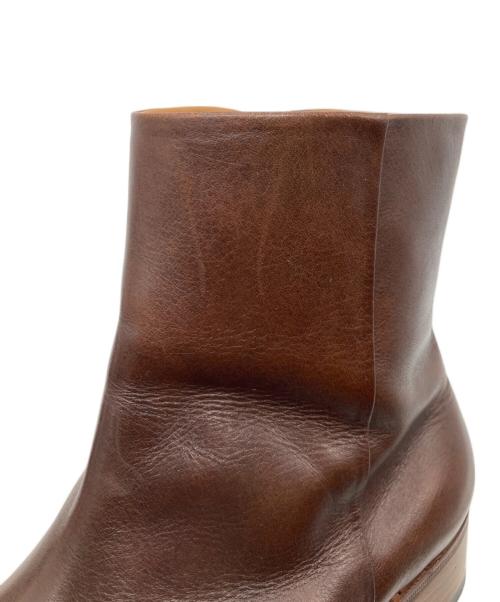 plus by chausser（プリュスバイショセ）plus by chausser (プリュスバイショセ) サイドジップブーツ ブラウン サイズ:24　1/2の古着・服飾アイテム