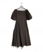 FRAY IDフレイ アイディー）の古着「ボリュームスリーブオフショルワンピース」｜ブラウン