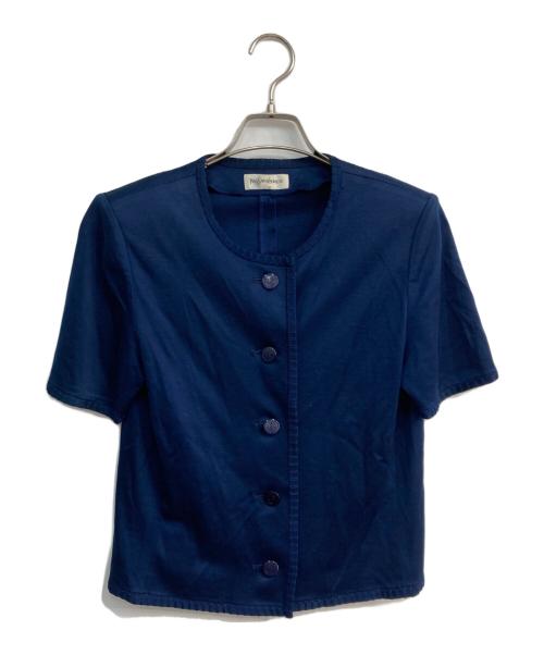Yves Saint Laurent（イヴサンローラン）Yves Saint Laurent (イヴサンローラン) 半袖ジャケット　SJG9A075 ネイビー サイズ:Mの古着・服飾アイテム