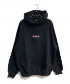 X-LARGEエクストララージ）の古着「CHENILLE SLANTED OG HOODED SWEATSHIRT　101243012008」｜ブラック