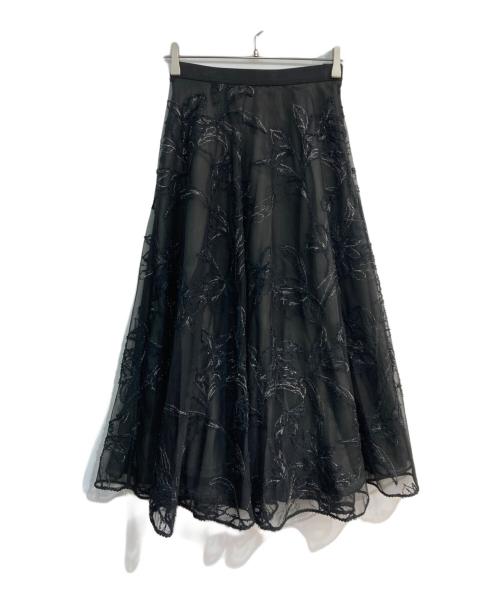 CELFORD（セルフォード）CELFORD (セルフォード) ブラッシュドエンブロイダリースカート　 25SS　CWFS254072 ブラック サイズ:36 未使用品の古着・服飾アイテム