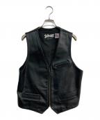 Schottショット）の古着「レザーベスト　USA製　404V 1147303068」｜ブラック