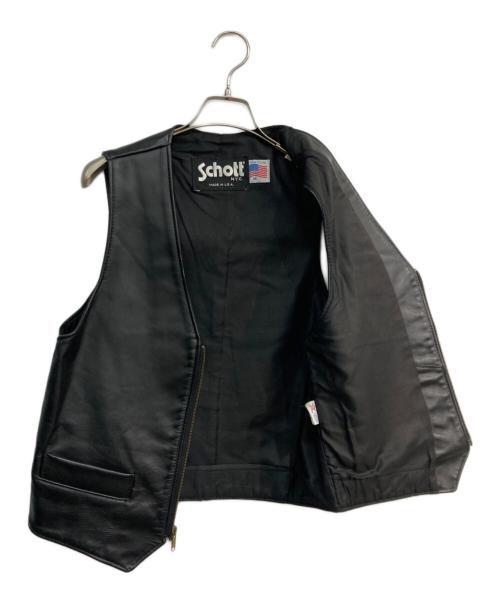 Schott（ショット）Schott (ショット) レザーベスト　USA製　404V 1147303068 ブラック サイズ:Mの古着・服飾アイテム
