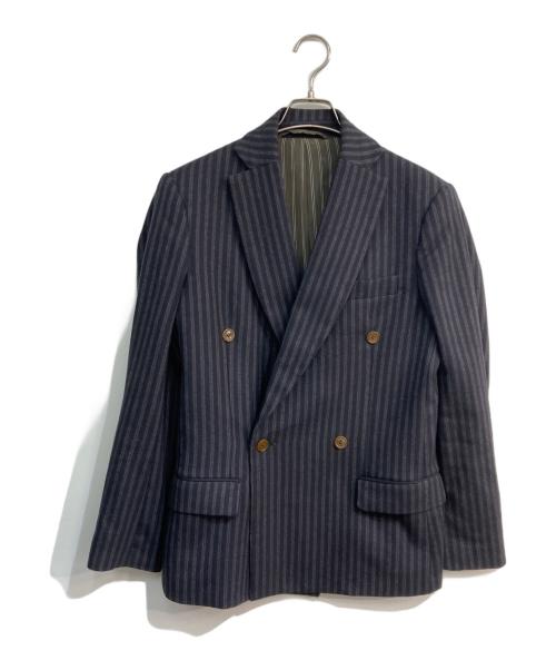 Vivienne Westwood man（ヴィヴィアン ウェストウッド マン）Vivienne Westwood man (ヴィヴィアン ウェストウッド マン) ストライプウールダブルジャケット　4945-1403 ネイビー サイズ:46の古着・服飾アイテム
