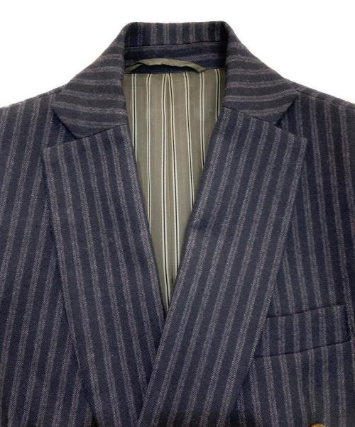 Vivienne Westwood man（ヴィヴィアン ウェストウッド マン）Vivienne Westwood man (ヴィヴィアン ウェストウッド マン) ストライプウールダブルジャケット　4945-1403 ネイビー サイズ:46の古着・服飾アイテム