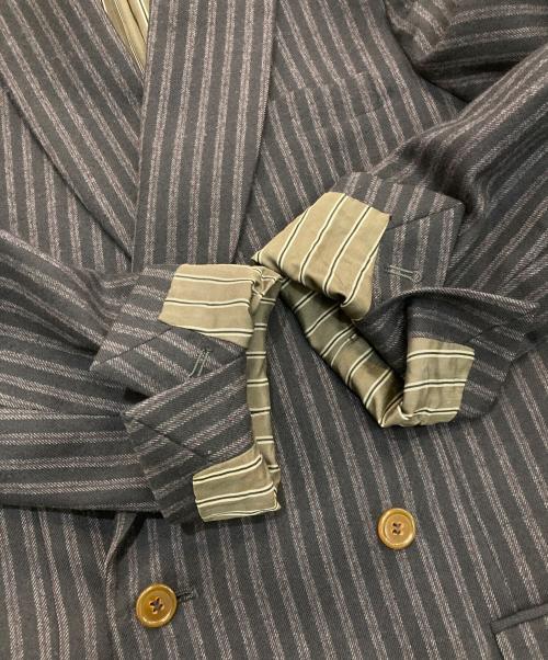 Vivienne Westwood man（ヴィヴィアン ウェストウッド マン）Vivienne Westwood man (ヴィヴィアン ウェストウッド マン) ストライプウールダブルジャケット　4945-1403 ネイビー サイズ:46の古着・服飾アイテム