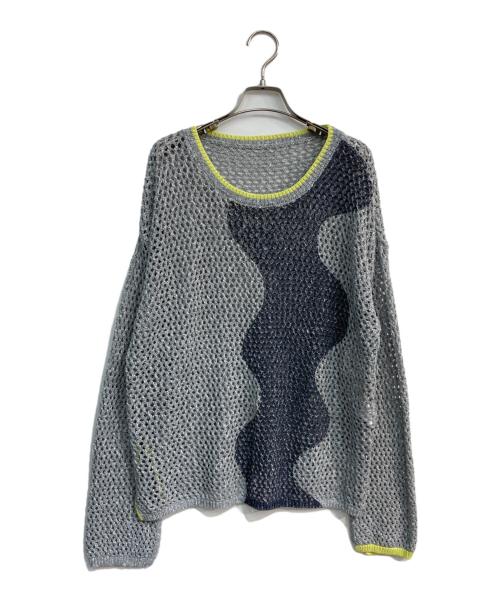 PAMM（パム）PAMM (パム) 寛大なインテリアのメッシュニット　PM1175 グレー×イエロー サイズ:Freeの古着・服飾アイテム