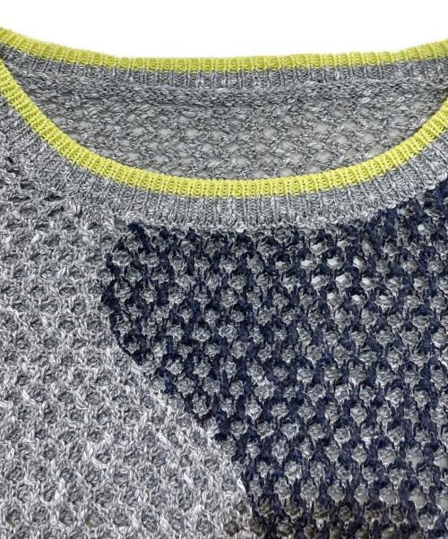 PAMM（パム）PAMM (パム) 寛大なインテリアのメッシュニット　PM1175 グレー×イエロー サイズ:Freeの古着・服飾アイテム