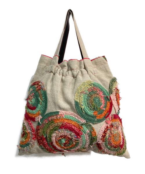 beaucoup（ボークー）beaucoup (ボークー) リバーシブルトートバッグ ブラウン×オレンジの古着・服飾アイテム