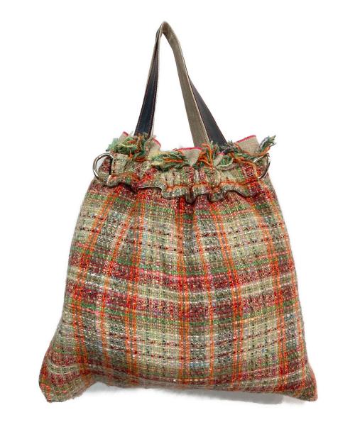 beaucoup（ボークー）beaucoup (ボークー) リバーシブルトートバッグ ブラウン×オレンジの古着・服飾アイテム