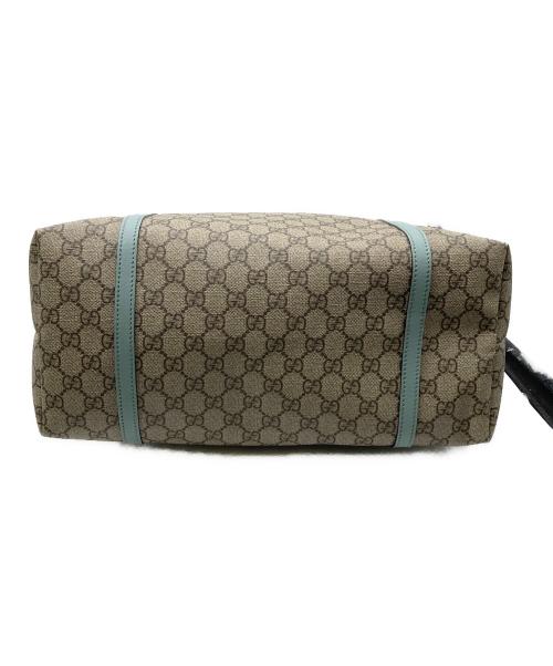GUCCI（グッチ）GUCCI (グッチ) GGスプリーム トートバッグ ベージュ×ブルーの古着・服飾アイテム