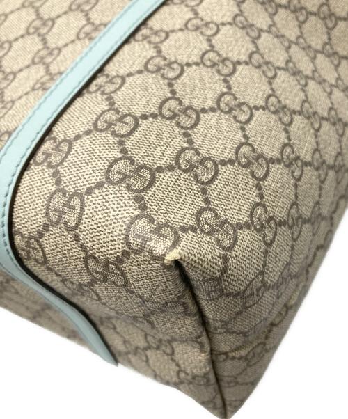 GUCCI（グッチ）GUCCI (グッチ) GGスプリーム トートバッグ ベージュ×ブルーの古着・服飾アイテム