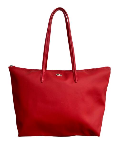 LACOSTE（ラコステ）LACOSTE (ラコステ) プチピケラージトートトートバッグ レッドの古着・服飾アイテム