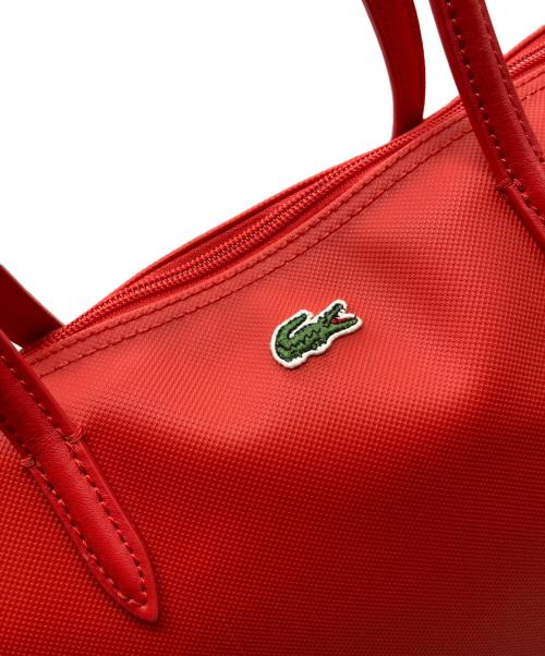 LACOSTE（ラコステ）LACOSTE (ラコステ) プチピケラージトートトートバッグ レッドの古着・服飾アイテム