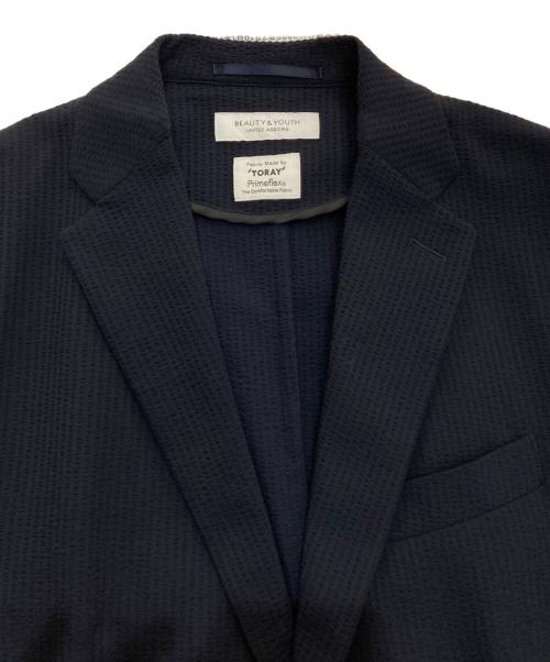 BEAUTY&YOUTH（ビューティーアンドユース）BEAUTY&YOUTH (ビューティーアンドユース) ドライ シアサッカー 2B ジャケット　1222-199-1531 ネイビー サイズ:Mの古着・服飾アイテム