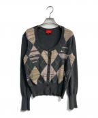 Vivienne Westwood RED LABELヴィヴィアンウエストウッドレッドレーベル）の古着「アーガイル柄カーディガン　70201M」｜グレー