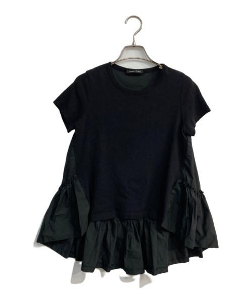 YOKO CHAN（ヨーコチャン）YOKO CHAN (ヨーコチャン) バックヘムフリル切替半袖カットソー　YCT-219-026 ブラック サイズ:36の古着・服飾アイテム