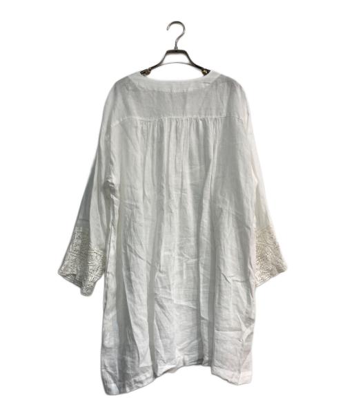 nest Robe（ネストローブ）nest Robe (ネストローブ) リネンクロシェ風レースチュニック　01241-1055 ホワイト サイズ:Freeの古着・服飾アイテム