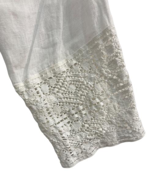 nest Robe（ネストローブ）nest Robe (ネストローブ) リネンクロシェ風レースチュニック　01241-1055 ホワイト サイズ:Freeの古着・服飾アイテム