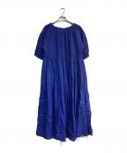 nest Robeネストローブ）の古着「リネンコンビシャーリングワンピース　01242-1523」｜ブルー