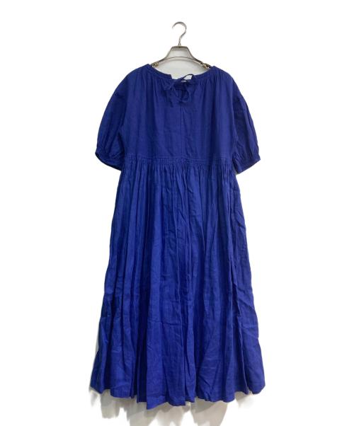 nest Robe（ネストローブ）nest Robe (ネストローブ) リネンコンビシャーリングワンピース　01242-1523 ブルー サイズ:Freeの古着・服飾アイテム