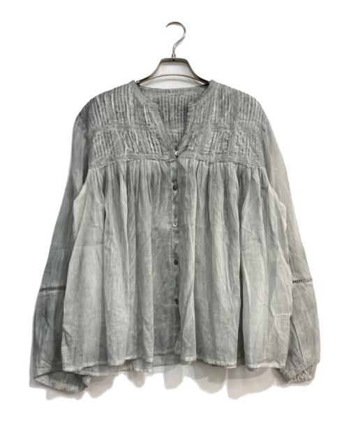 KAGURE（カグレ）kagure (カグレ) ピグメントダイピンタックブラウス　GAA4-23S006 グレー サイズ:Freeの古着・服飾アイテム