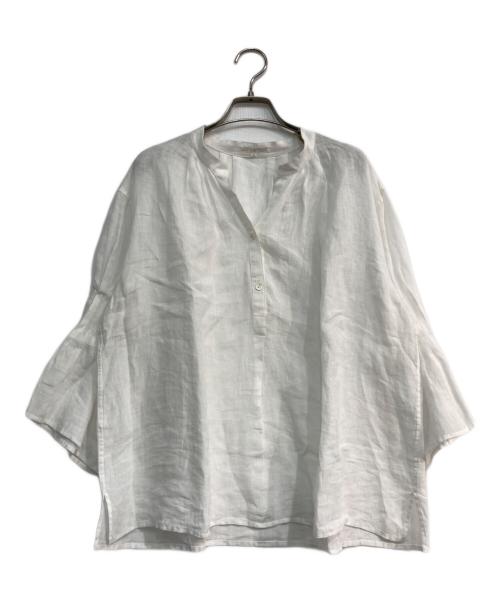 23区（ニジュウサンク）23区 (ニジュウサンク) LIBECO (リベコ) 洗える タックスリーブ シャツ　BLWOGM0511 ホワイト サイズ:38の古着・服飾アイテム