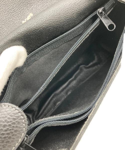 courreges（クレージュ）courreges (クレージュ) レザーショルダーバッグ　フランス製 ブラック×ブラウンの古着・服飾アイテム