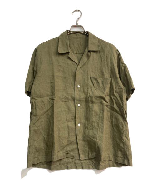 GUY ROVER（ギローバー）GUY ROVER (ギローバー) FORTELA (フォルテラ) リネンオープンカラーシャツ　231340 グリーン サイズ:T12の古着・服飾アイテム