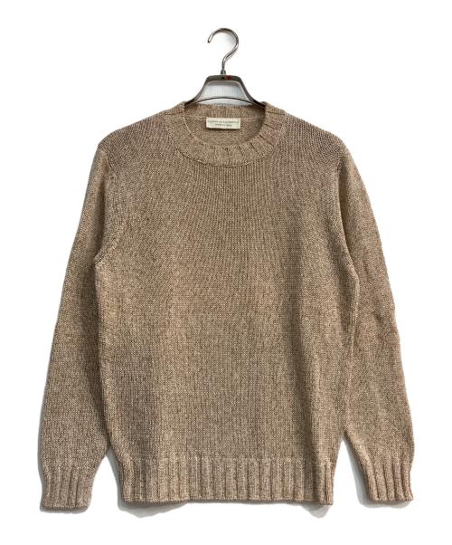FILIPPO DE LAURENTIIS（フィリッポ・デ・ローレンティス）FILIPPO DE LAURENTIIS (フィリッポ・デ・ローレンティス) コットンクルーネックニット　3110-GC3MLB06 ベージュ サイズ:48の古着・服飾アイテム