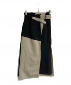 UNITED TOKYOユナイテッドトーキョー）の古着「ランダムカットタイトスカート　141144015」｜ベージュ