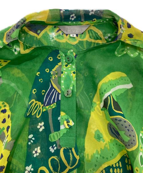TOKUKO1erVOL（トクコプルミエヴォル）TOKUKO1erVOL (トクコプルミエヴォル) 総柄プルオーバーシャツ　5032261 グリーン サイズ:9の古着・服飾アイテム